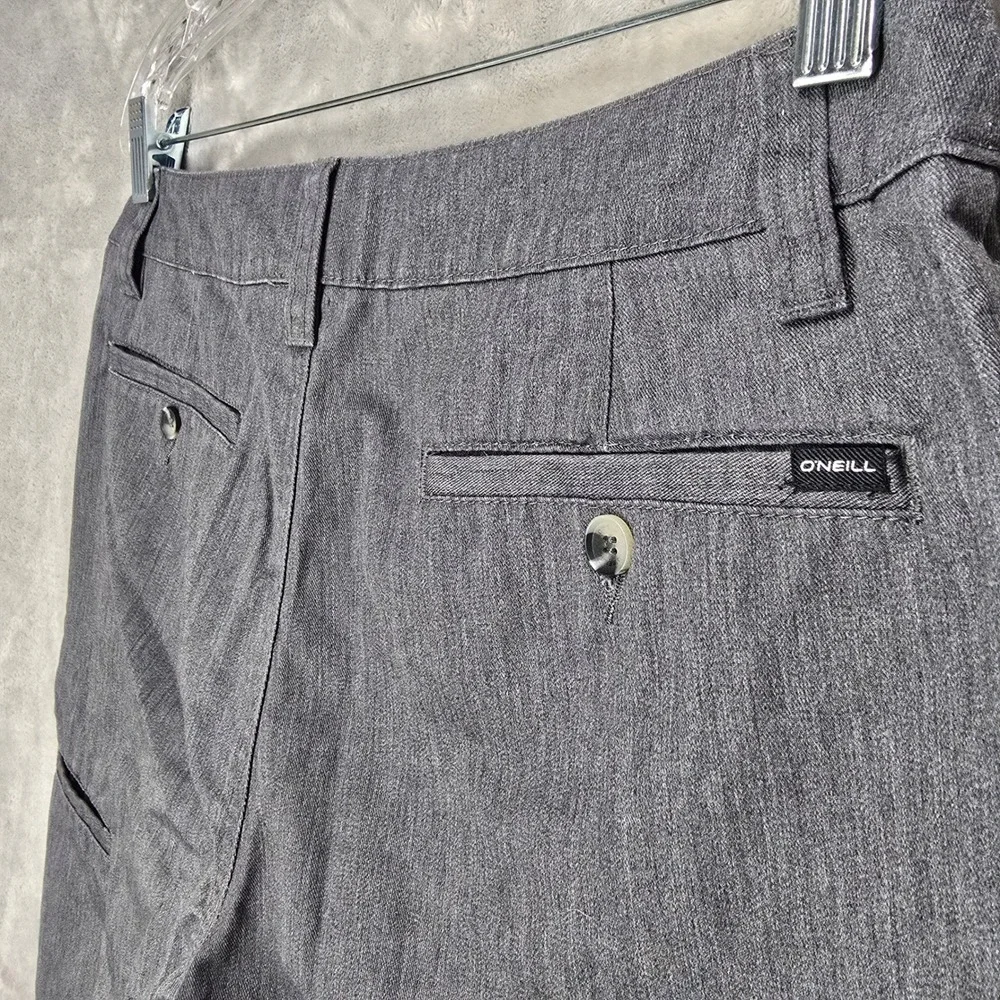 ONeill‎ Mens Relaxed Fit Chino Shorts Grey Heathered Size 31 Hybrid Surf Skate